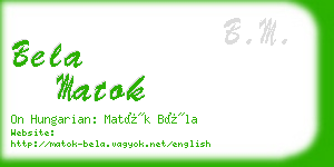 bela matok business card